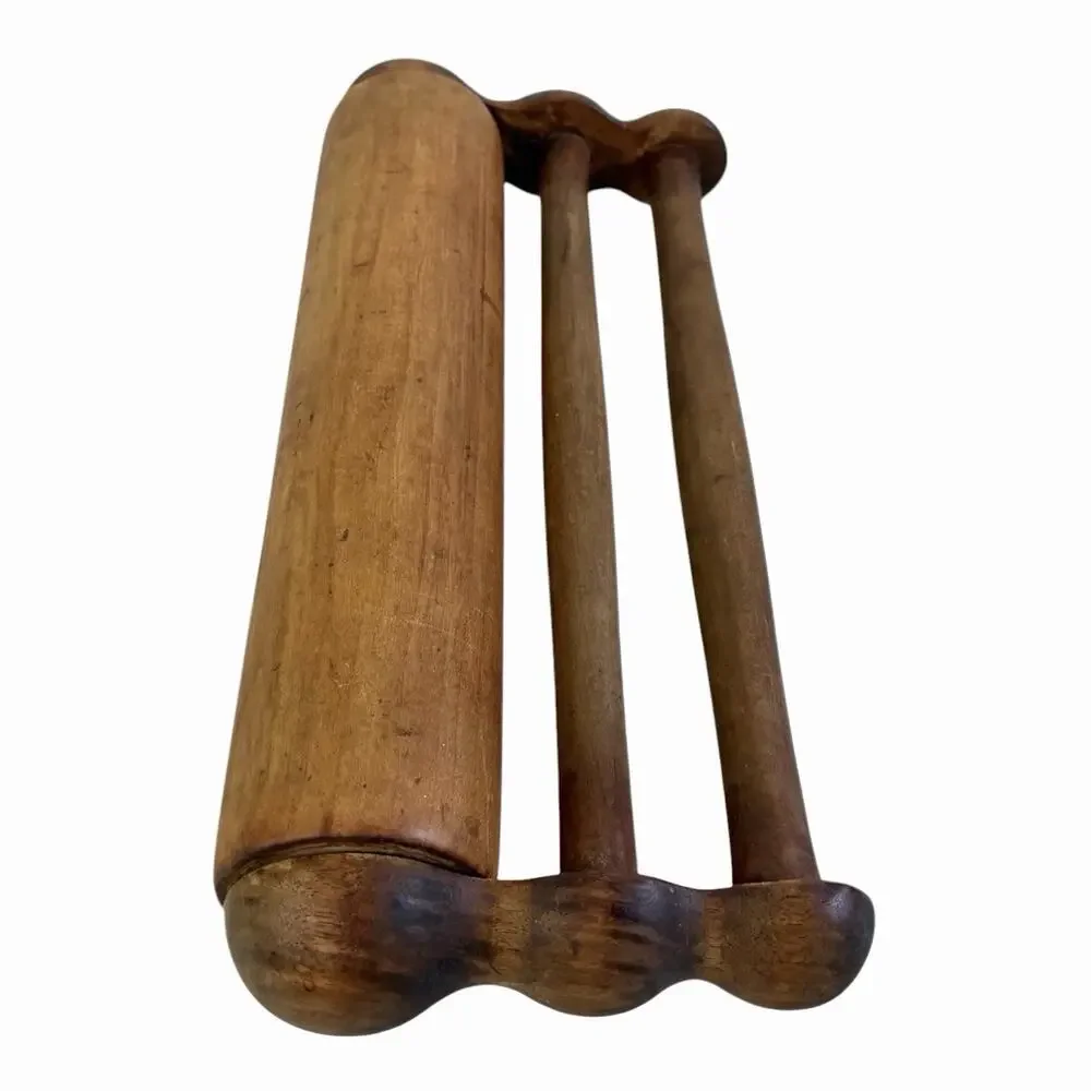 RARE Vintage Pennsylvania German Dutch Rolling Pin Draal-Huls Double Handle
